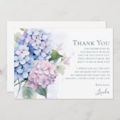 Pink Blue Hydrangeas 75th Birthday  Bedankkaart (Voorkant / Achterkant)