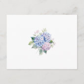 Pink Blue Hydrangeas 80th Birthday Card Request Informatiekaartje (Achterkant)