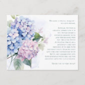 Pink Blue Hydrangeas 80th Birthday Card Request Informatiekaartje (Voorkant)