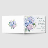 Pink Blue Hydrangeas 80th Birthday Gastenboek (Volledig)