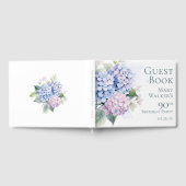 Pink Blue Hydrangeas 90th Birthday Gastenboek (Volledig)