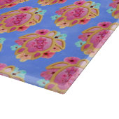 Pink Blue Island Tropical Zee Turtles Floral Snijplank (Hoek)