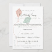 PINK BLUE KITE KINDER ACTIVITEITSKLASSE INVITE SJA KAART (Voorkant)