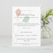 PINK BLUE KITE KINDER ACTIVITEITSKLASSE INVITE SJA KAART (Staand voorkant)