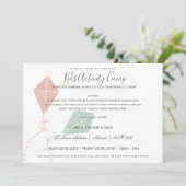 PINK BLUE KITE KINDER ACTIVITEITSKLASSE INVITE SJA KAART (Staand voorkant)