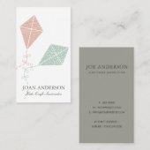 PINK BLUE KITE KINDER KLASSE TACHERTUERCOACH VISITEKAARTJE (Voorkant / Achterkant)