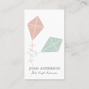 PINK BLUE KITE KINDER KLASSE TACHERTUERCOACH VISITEKAARTJE