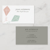 PINK BLUE KITE KINDER KLASSE TACHERTUERCOACH VISITEKAARTJE (Voorkant / Achterkant)