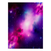 Pink Blue Nebula Galaxy Art Glansy Poster (Voorkant)