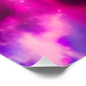 Pink Blue Nebula Galaxy Art Glansy Poster (Hoek)