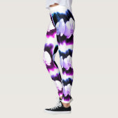 Pink Blue paars waterverf Orchids Patroon Leggings (Links)