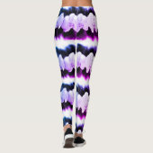 Pink Blue paars waterverf Orchids Patroon Leggings (Achterkant)
