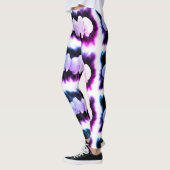 Pink Blue paars waterverf Orchids Patroon Leggings (Links)