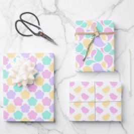 PINK BLUE PAARSE GREEN GEEL EENVOUDIGERE BUNNEN INPAKPAPIER VEL