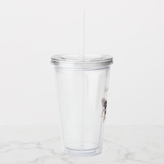 Pink Blue Paris Table Baguettes Acryl Drinkbeker (Rechts)