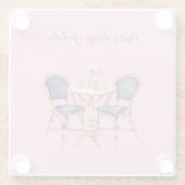 Pink Blue Paris Table Baguettes Glazen Onderzetter (Achterkant)