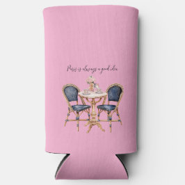 Pink Blue Paris Table Baguettes Seltzer Blikjeskoeler