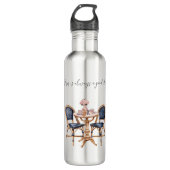 Pink Blue Paris Table Baguettes Waterfles (Voorkant)