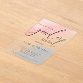 Pink Blue Pastel Gender Reveal Party Acryl Uitnodigingen (Laagn)