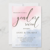Pink Blue Pastel Gender Reveal Party Kaart (Voorkant)