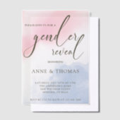 Pink Blue Pastel Gender Reveal Party Vellum Uitnodigingen (Offset)