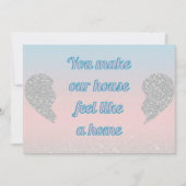 Pink Blue Pastel Glitter Heart Valentines Day Card Feestdagenkaart (Voorkant)