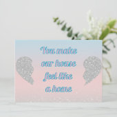 Pink Blue Pastel Glitter Heart Valentines Day Card Feestdagenkaart (Staand voorkant)