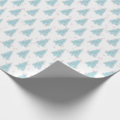 Pink Blue Pastel Holiday Patroon Elegant Xmas Cadeaupapier (Hoek)