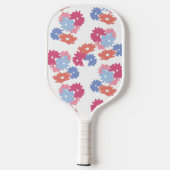 Pink Blue Patel Floral op maat Pickleball Paddle (Achterkant)