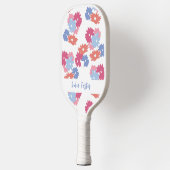 Pink Blue Patel Floral op maat Pickleball Paddle (Links)