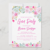 Pink Blue Peach Paarse Afstuderen Afstudeerder Par Kaart (Voorkant)