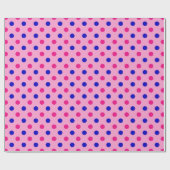 Pink Blue Pink Polka Dot Pattern Cadeaupapier (Vlak)