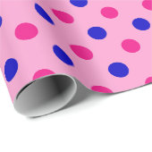 Pink Blue Pink Polka Dot Pattern Cadeaupapier (Rol Hoek)