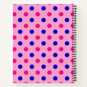 Pink Blue Pink Polka Dot Pattern Notitieboek (Achterkant)