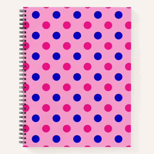 Pink Blue Pink Polka Dot Pattern Notitieboek (Voorkant)