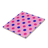 Pink Blue Pink Polka Dot Pattern Tegeltje (Zijkant)