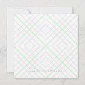 Pink Blue Plaid Geslacht Reveal Baby shower Kaart (Achterkant)