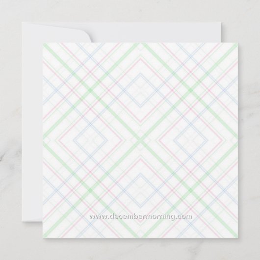 Pink Blue Plaid Geslacht Reveal Baby shower Kaart (Achterkant)