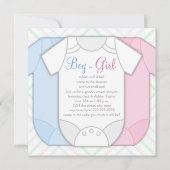 Pink Blue Plaid Geslacht Reveal Baby shower Kaart (Voorkant)