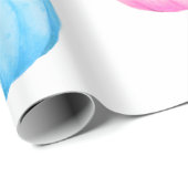 Pink Blue Pumpkin Thanksgiving Gender Reveal Party Cadeaupapier (Rol Hoek)