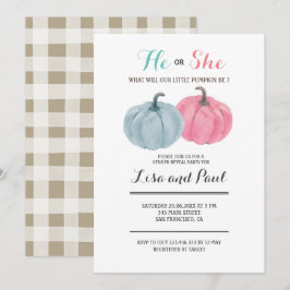Pink Blue Pumpkins Hij of zij onthult geslacht Kaart