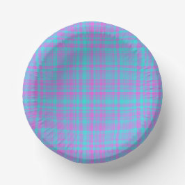 Pink Blue Purple Plaid Pattern Papieren Kommen
