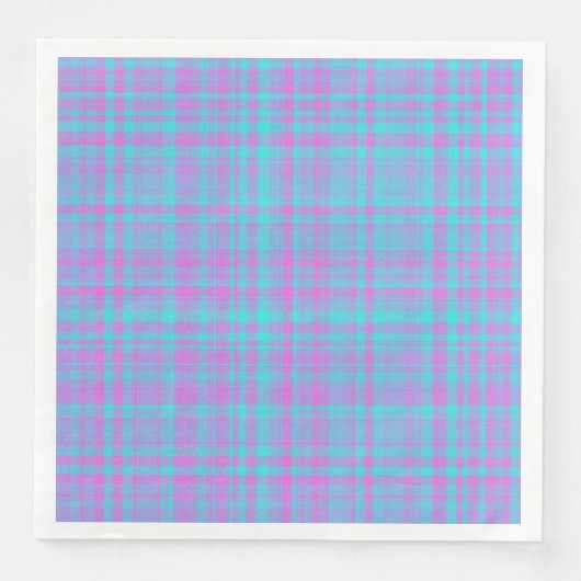 Pink Blue Purple Plaid Pattern Servet (Voorkant)