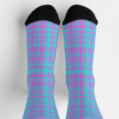 Pink Blue Purple Plaid Pattern Sokken (Top)