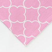 Pink Blue Quatrefoil Pattern Monogram Blanket Fleece Deken (Hoek)