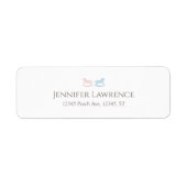Pink Blue rocking horse Address Labels (Voorkant)