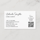 Pink & Blue Scribbled Candles Candle Maker QR Code Visitekaartje (Achterkant)