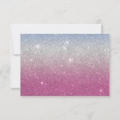 Pink blue silver ombre glam glitter Save The Date  (Achterkant)