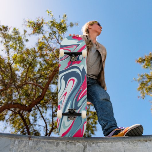Pink  blue Skateboard (Buiten 1)