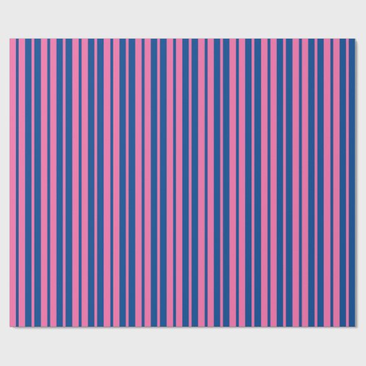 Pink Blue Stylish Stripes Pattern Design Cadeaupapier (Vlak)
